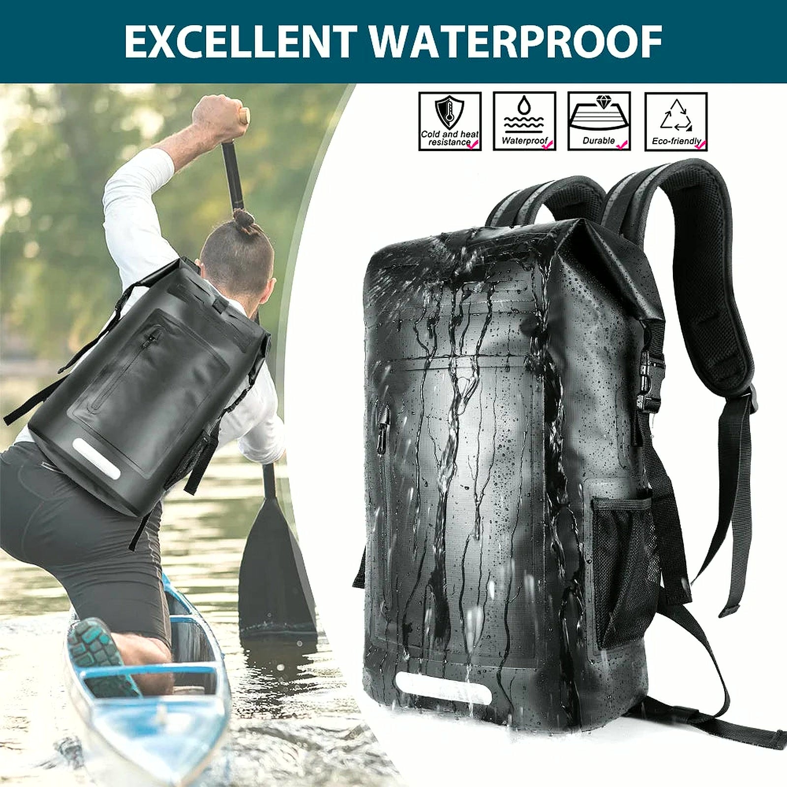 Large Capacity Swimming Waterproof Backpack, Beach, Drifting, Surfing, Diving, Waterproof Backpack 35L Dry Pack