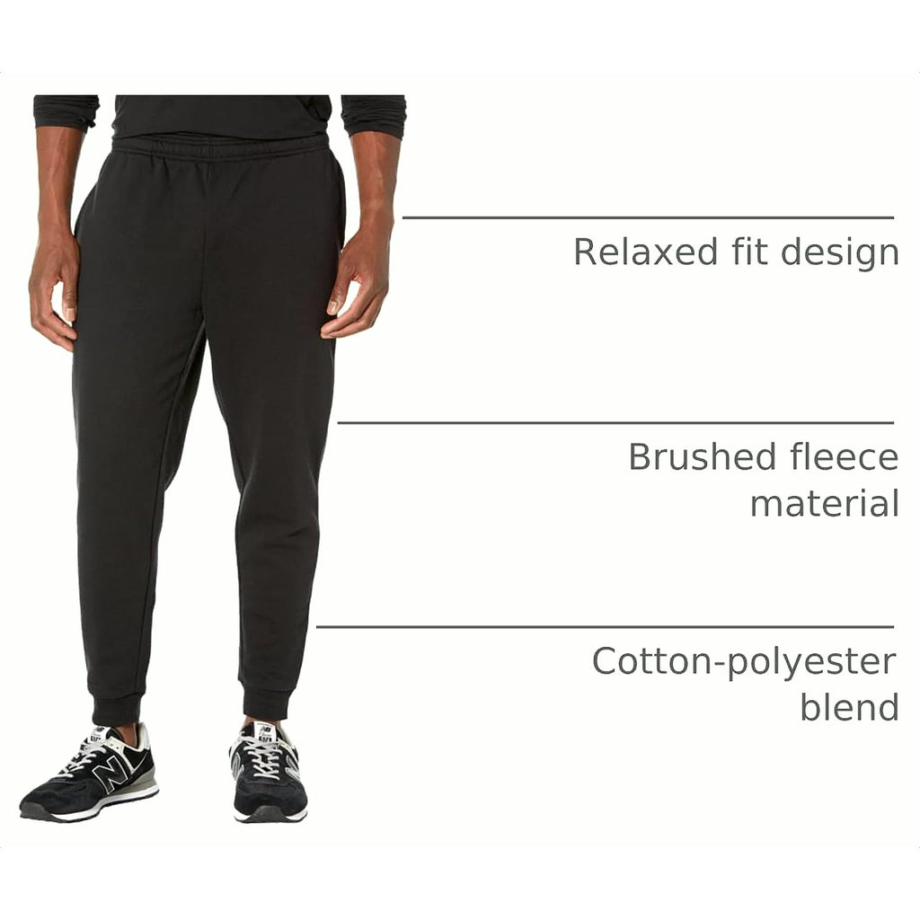 Men'S Relaxed Fit Fleece Joggers Sweatpants with Drawstring Waist, Tapered Leg, Ribbed Cuffs, Brushed Interior