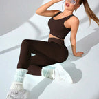 Women’S Workout Sets 2 Piece - Seamless Yoga Leggings and Cross-Strap Sports Bra Gym Outfits Activewear Matching Set