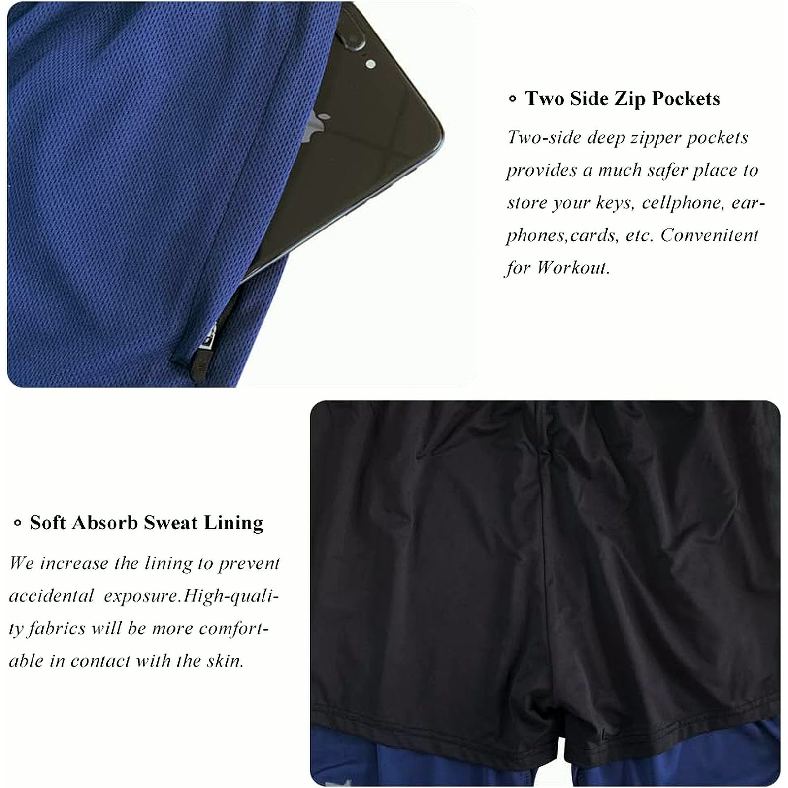 Men'S 7" Running Shorts with Zipper Pocket for Gym & Athletics