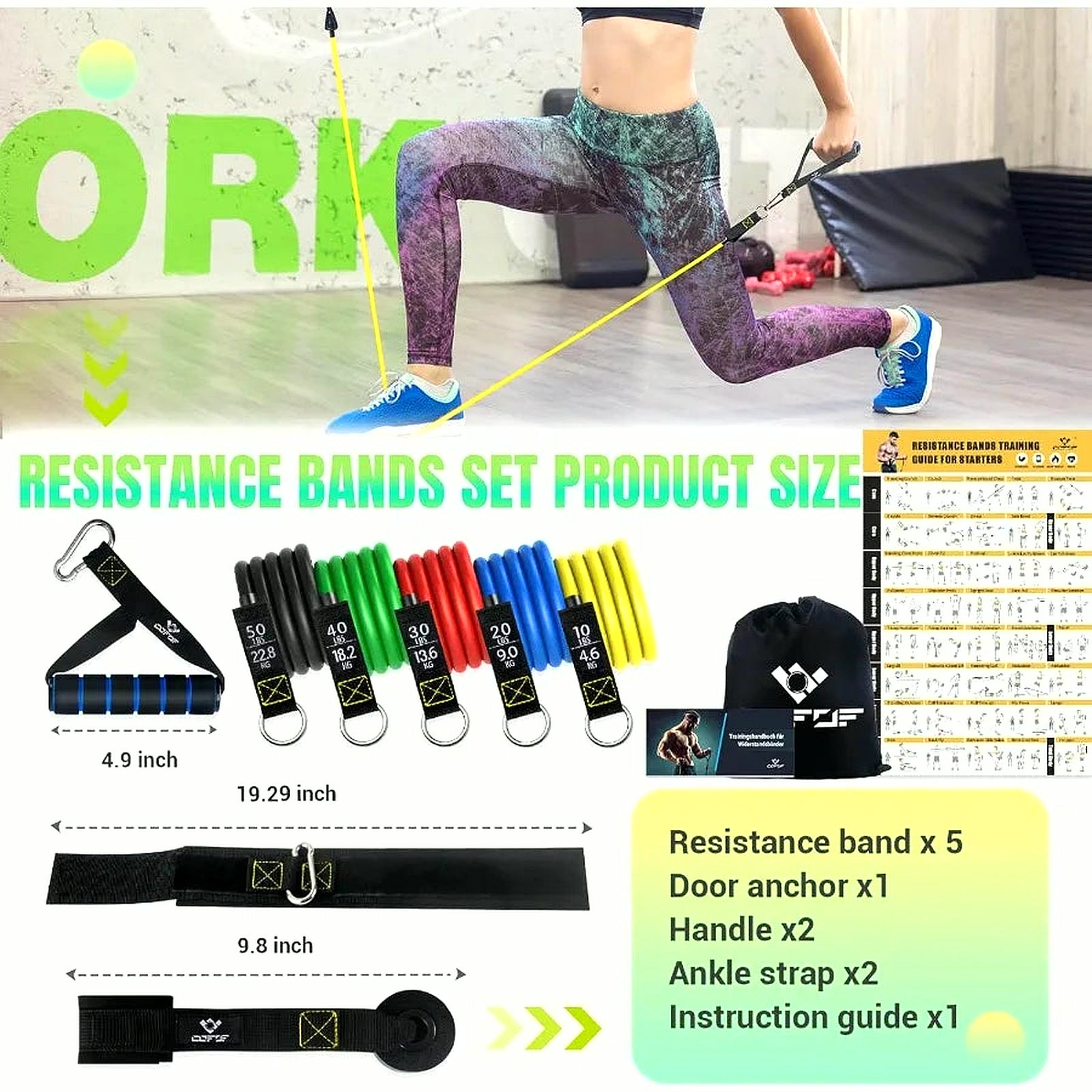 PrimeBuild Resistance Bands Training Set, product view 4