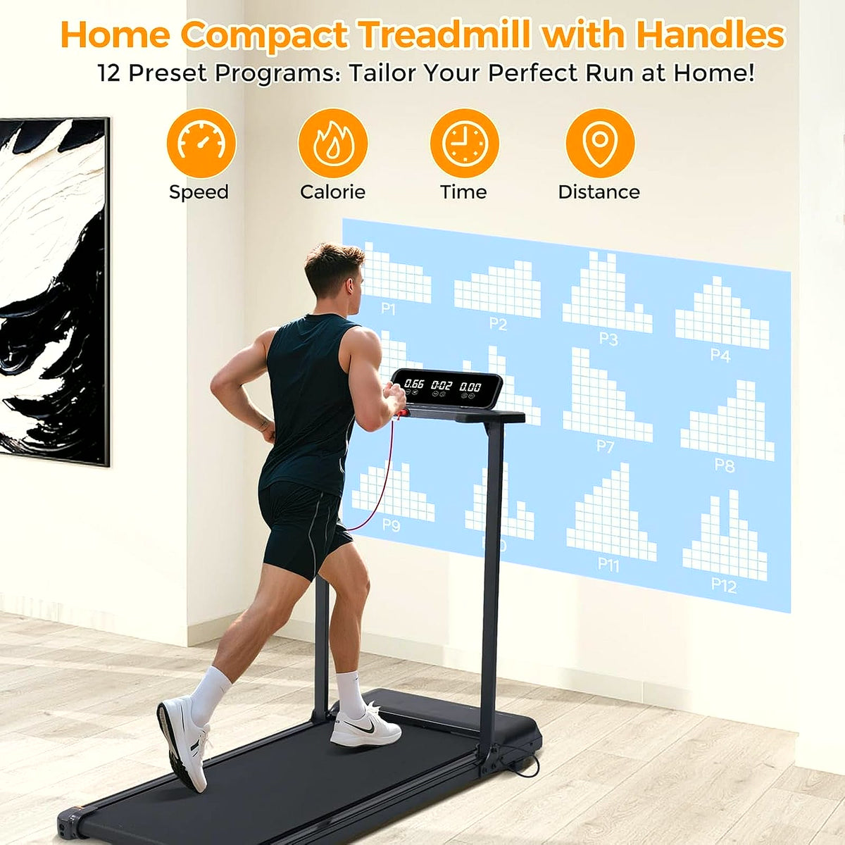 PrimeBuild Foldable Walking Pad Treadmill, product view 5