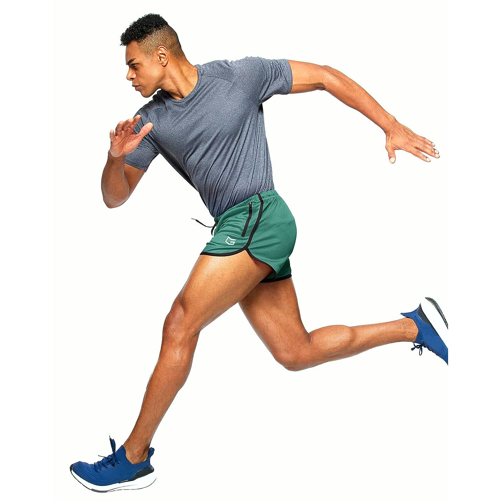Men'S Running Shorts 3 Inch Quick Dry Gym Athletic Jogging Shorts with Zipper Pockets