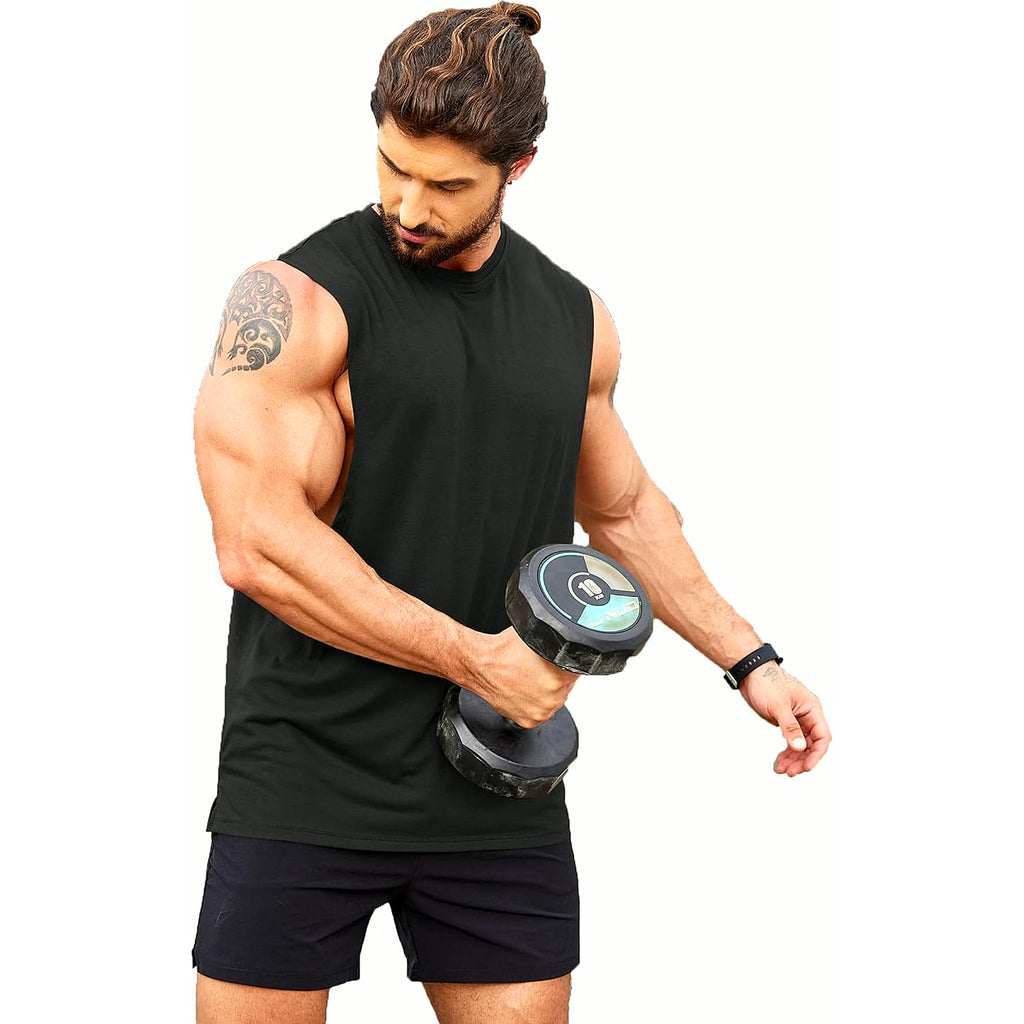 Men Workout Tank Top 2 Pack Gym Bodybuilding Sleeveless Muscle T Shirts