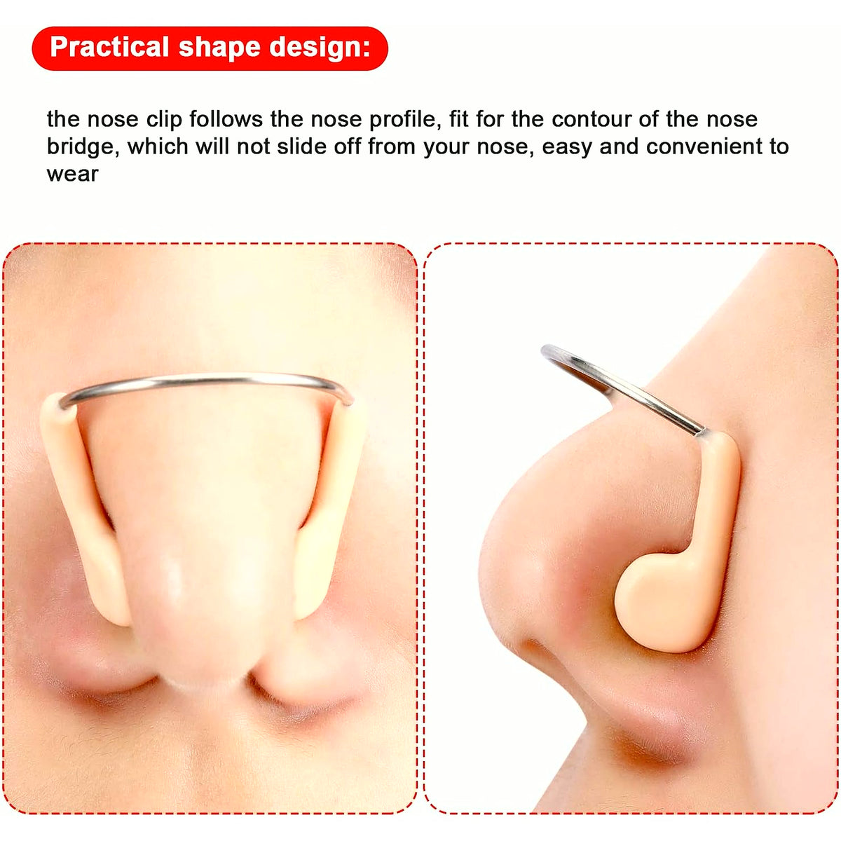 12 Pieces Swimming Nose Plug Metal Swim Nose Clip for Adult Training Swimming Beginners