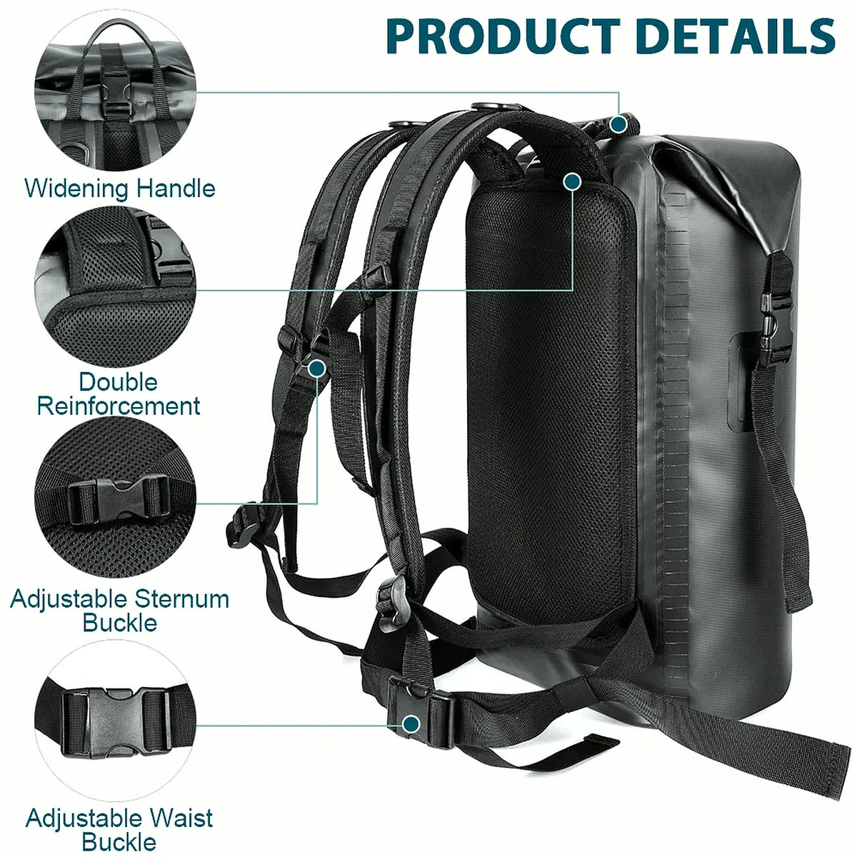 Large Capacity Swimming Waterproof Backpack, Beach, Drifting, Surfing, Diving, Waterproof Backpack 35L Dry Pack