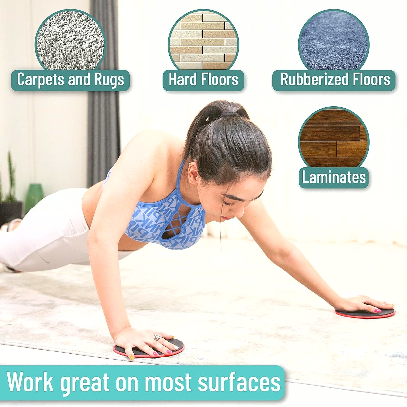 Core Sliders for Working Out - 2 Pack Dual Sided Workout Sliders Discs