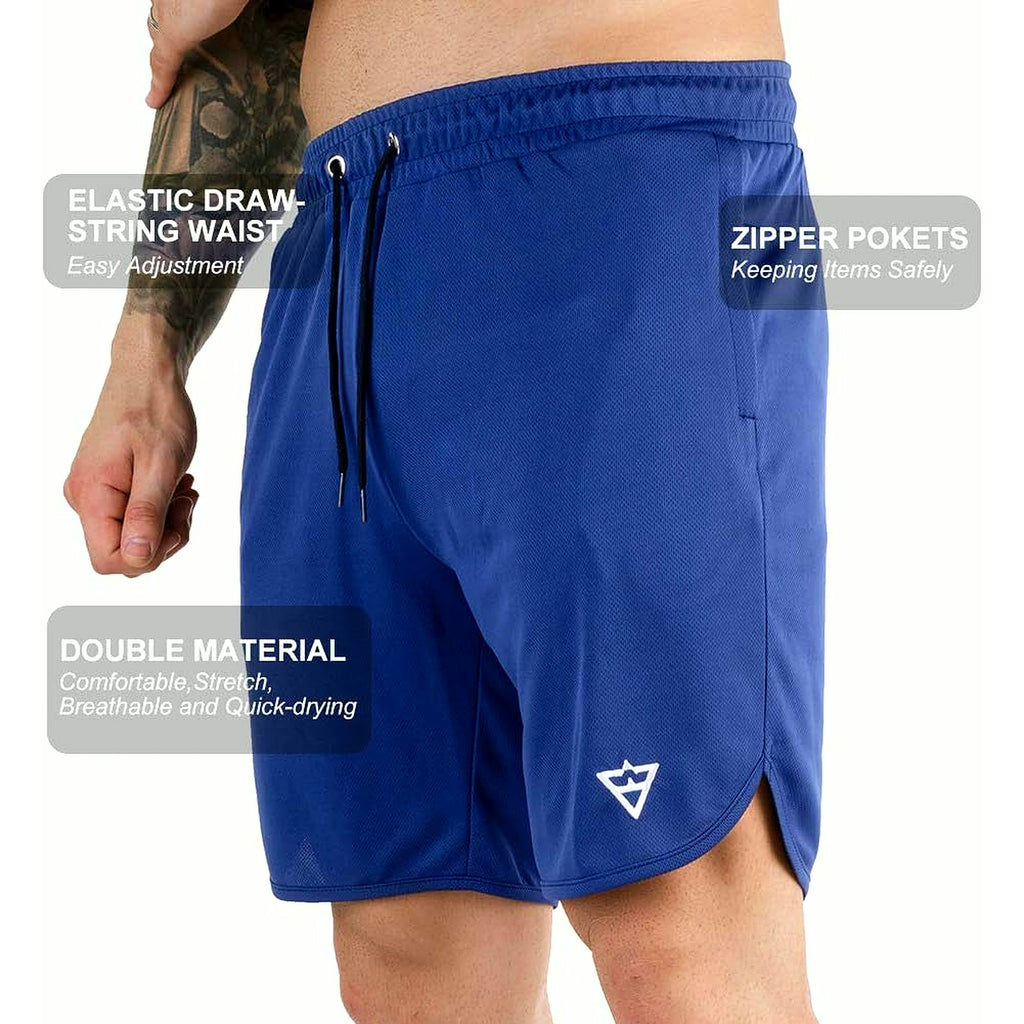 Men'S 7" Running Shorts with Zipper Pocket for Gym & Athletics