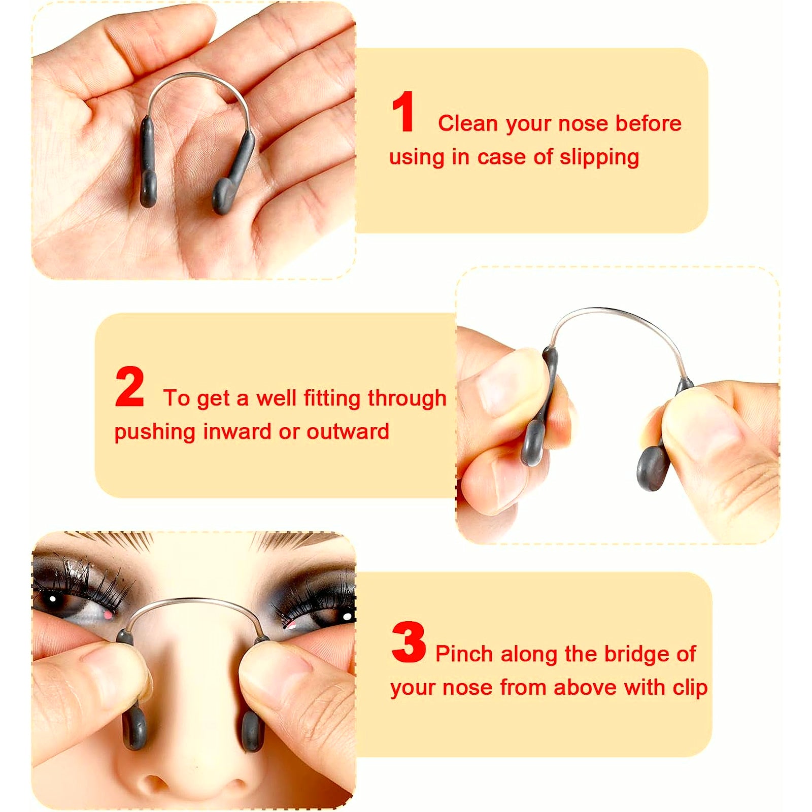 12 Pieces Swimming Nose Plug Metal Swim Nose Clip for Adult Training Swimming Beginners