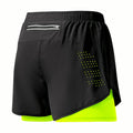 PrimeBuild Men's Double Layer Performance Shorts, product view 6