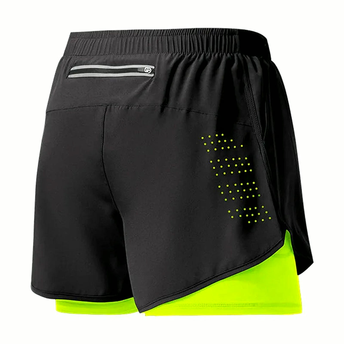 PrimeBuild Men's Double Layer Performance Shorts, product view 6