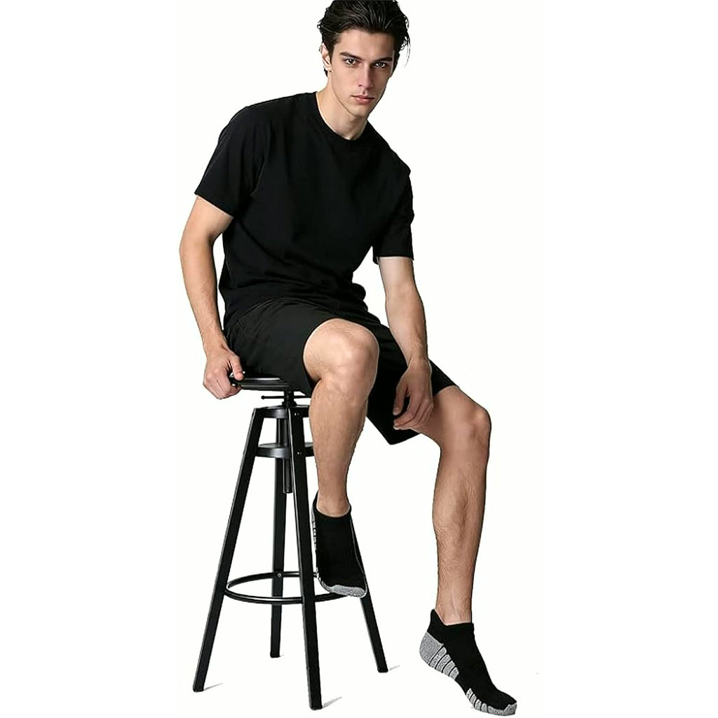 Mens Ankle Athletic Running Socks Low Cut Sports Cushioned Socks for Men 6 Pairs