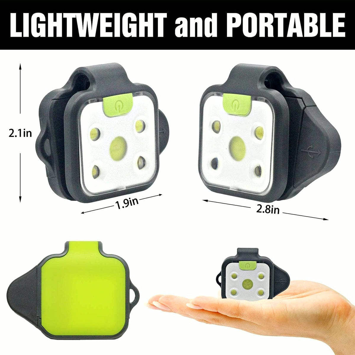 LED Winter Running Light with Hat Clip, Rechargeable Clip-On Running Light