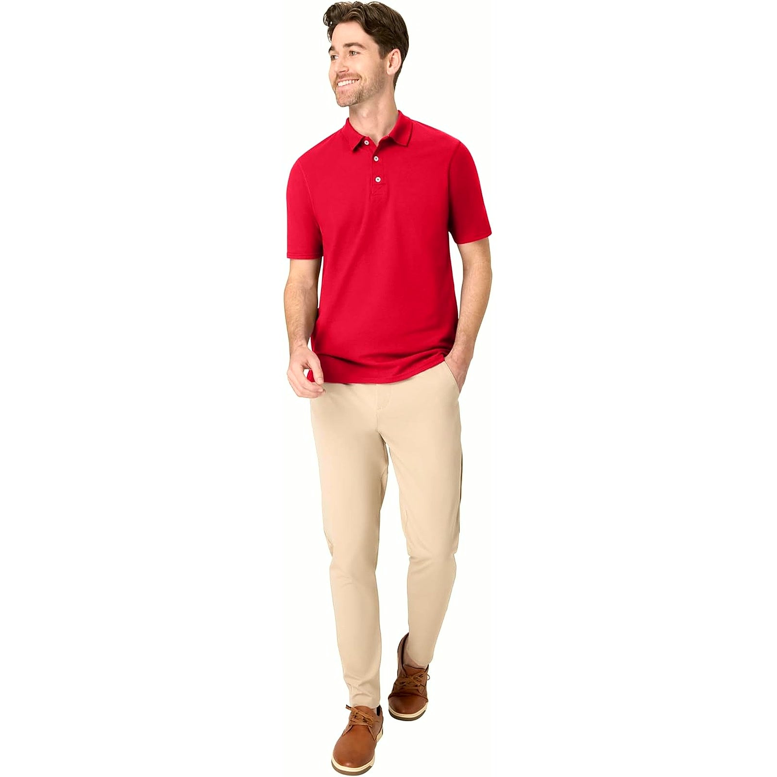 Mens X-Temp Performance Polo, Cotton Blend Sport Shirt for Men with Odor Control