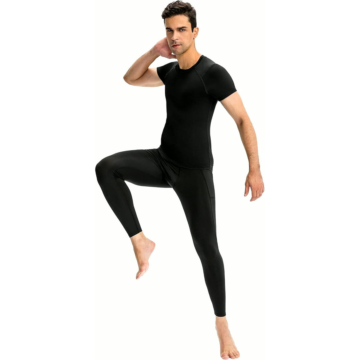 Men'S Compression Shirt Short Sleeve Cool Dry Workout Athletic T-Shirts Sports Undershirt Performance Compression Tops