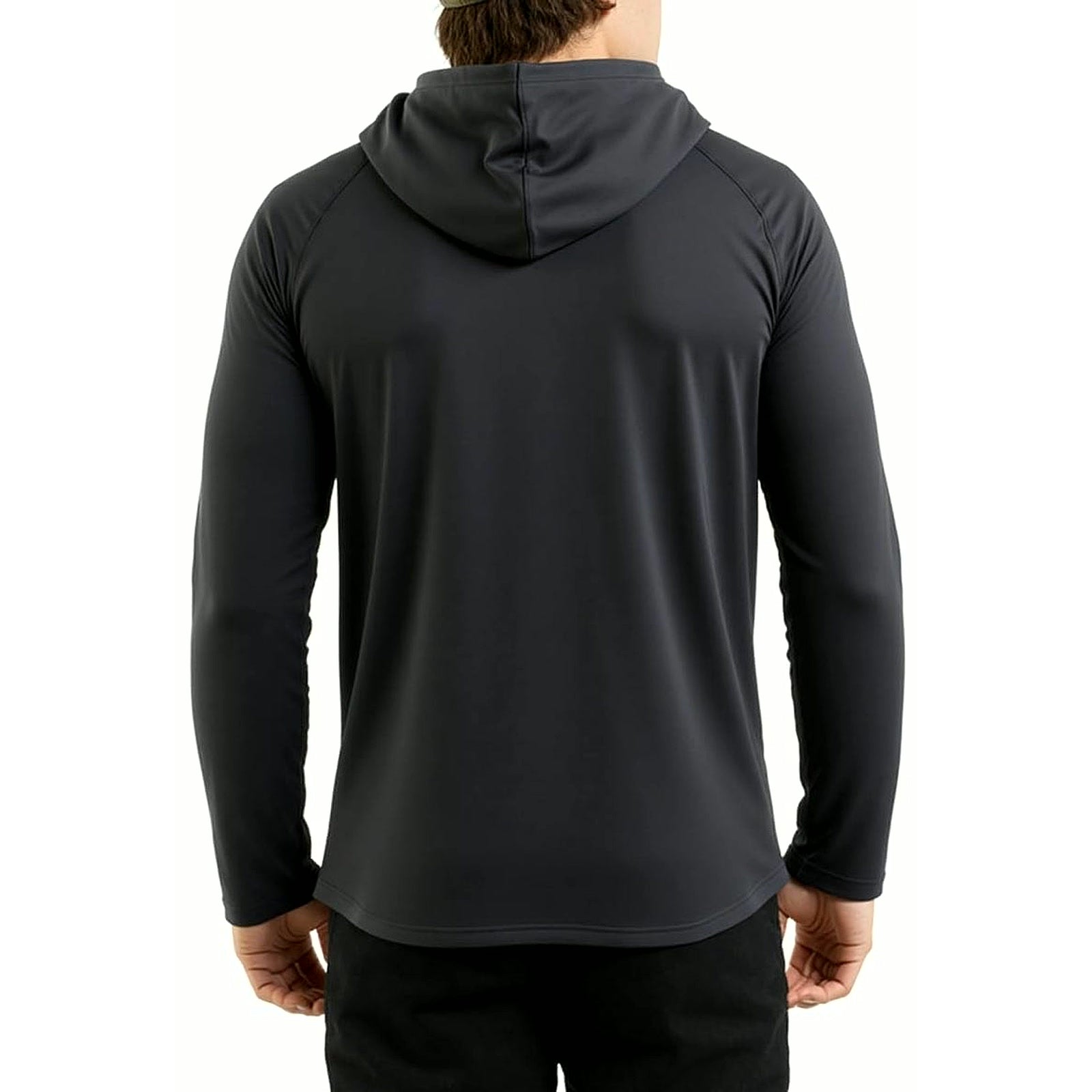 Mens Quick Dry Hoodies Long Sleeve Workout Athletic Gym Hooded Shirts