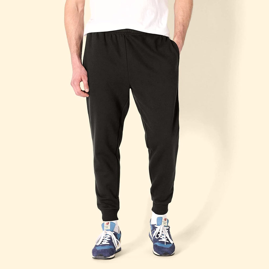 Men'S Relaxed Fit Fleece Joggers Sweatpants with Drawstring Waist, Tapered Leg, Ribbed Cuffs, Brushed Interior