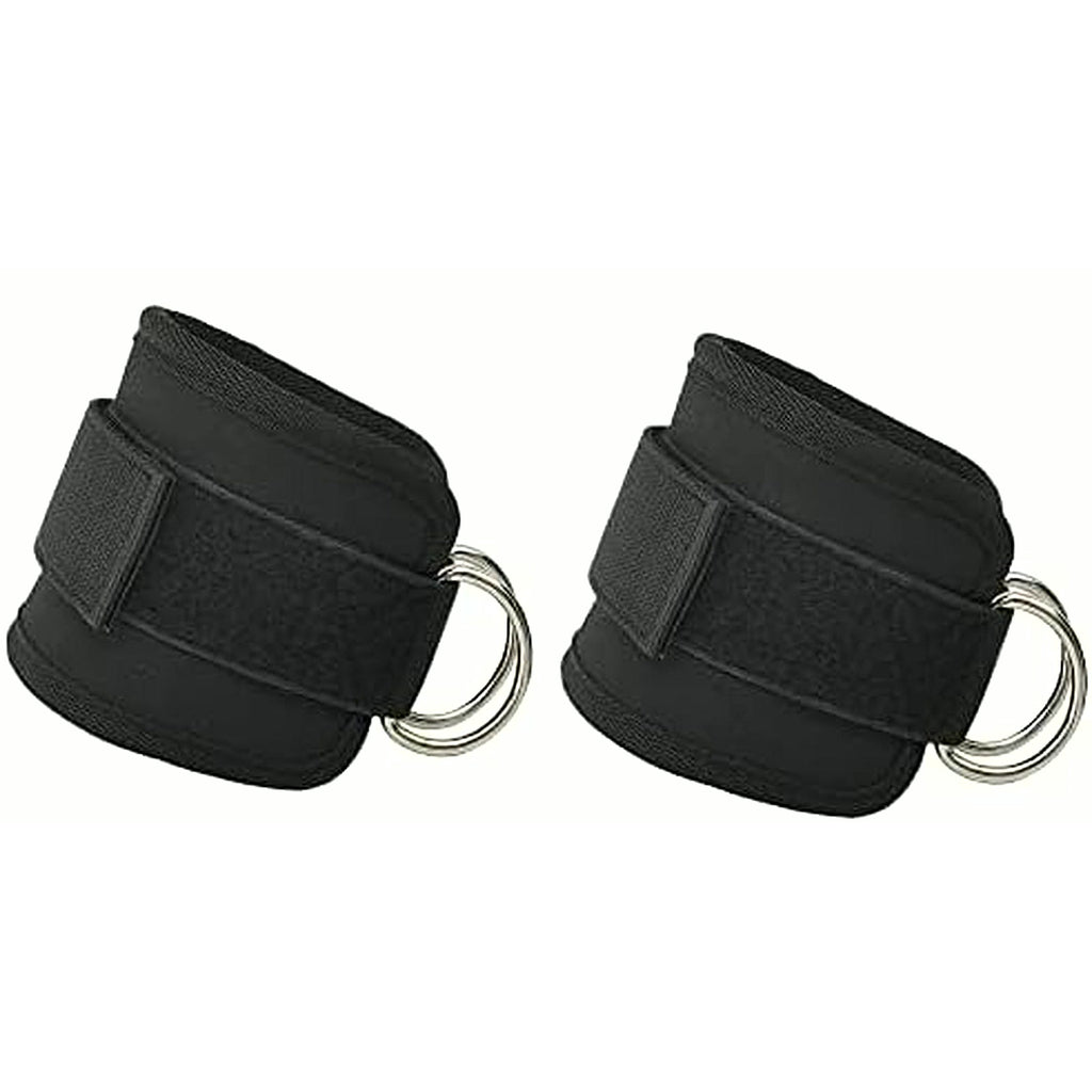 Fitness Ankle Straps for Cable Machines, 2 Pack Comfortable Adjustable Padded Ankle Wrist Cuffs, Kickback Glute Workouts for Men Women, D-Ring Leg Straps with Neoprene Padding