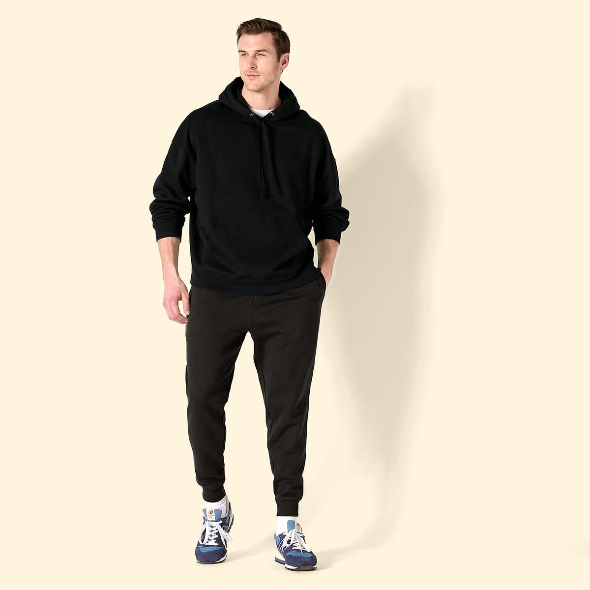 Men'S Relaxed Fit Fleece Joggers Sweatpants with Drawstring Waist, Tapered Leg, Ribbed Cuffs, Brushed Interior