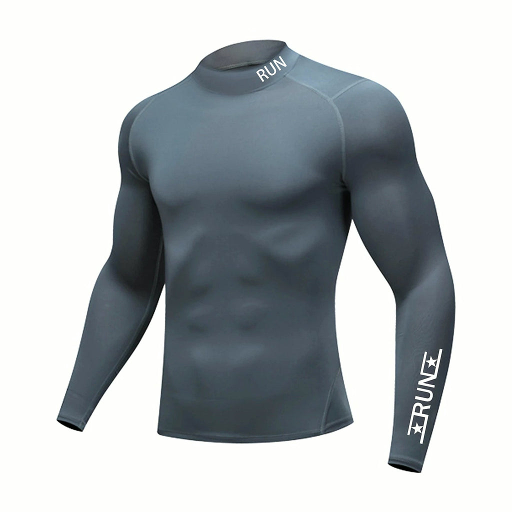 New Running T-Shirt Men'S Long Sleeve Compression Shirt Gym Training Top Man Bodybuilding Workout Clothing