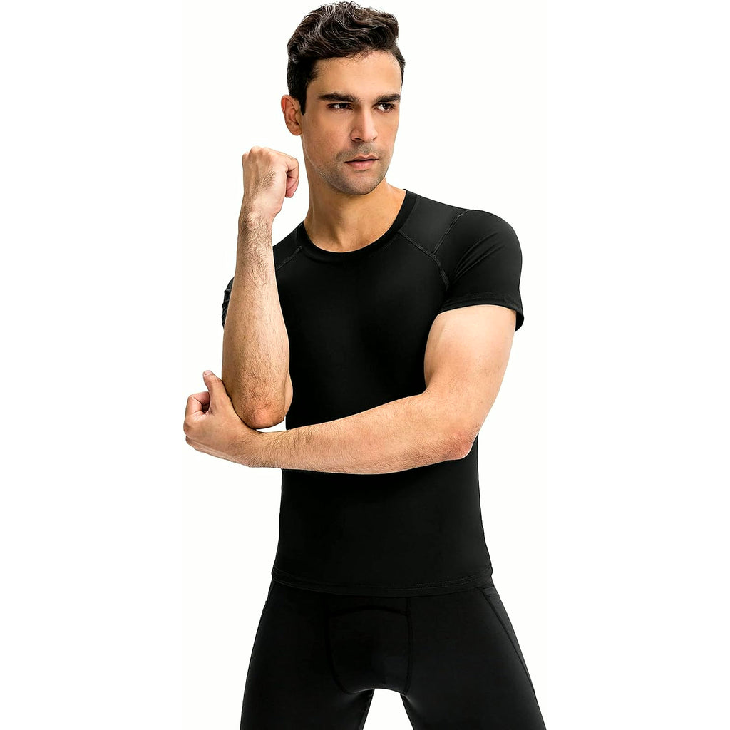 Men'S Compression Shirt Short Sleeve Cool Dry Workout Athletic T-Shirts Sports Undershirt Performance Compression Tops
