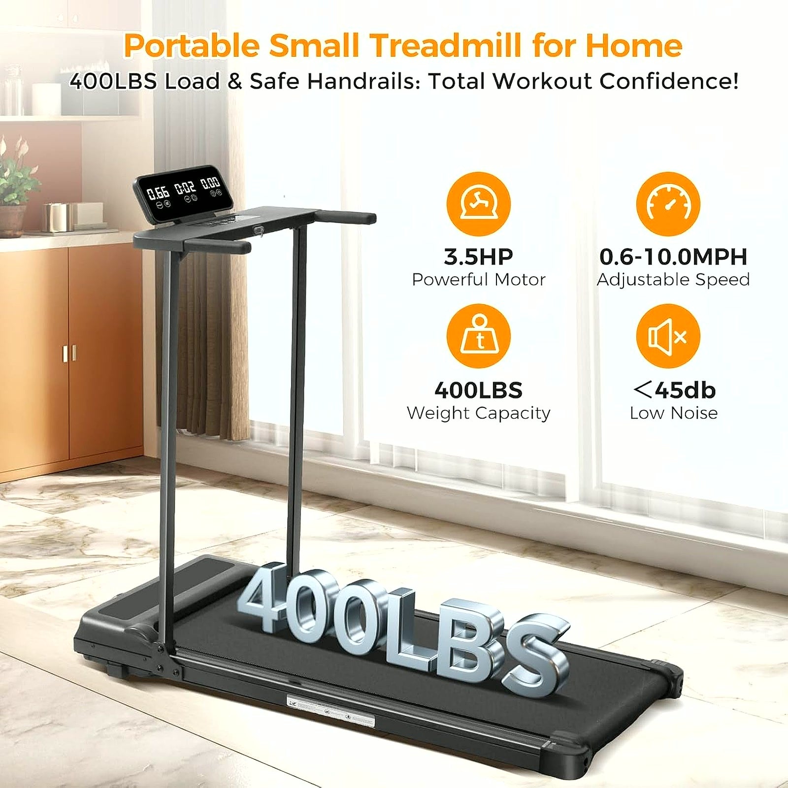 PrimeBuild Foldable Walking Pad Treadmill, product view 8