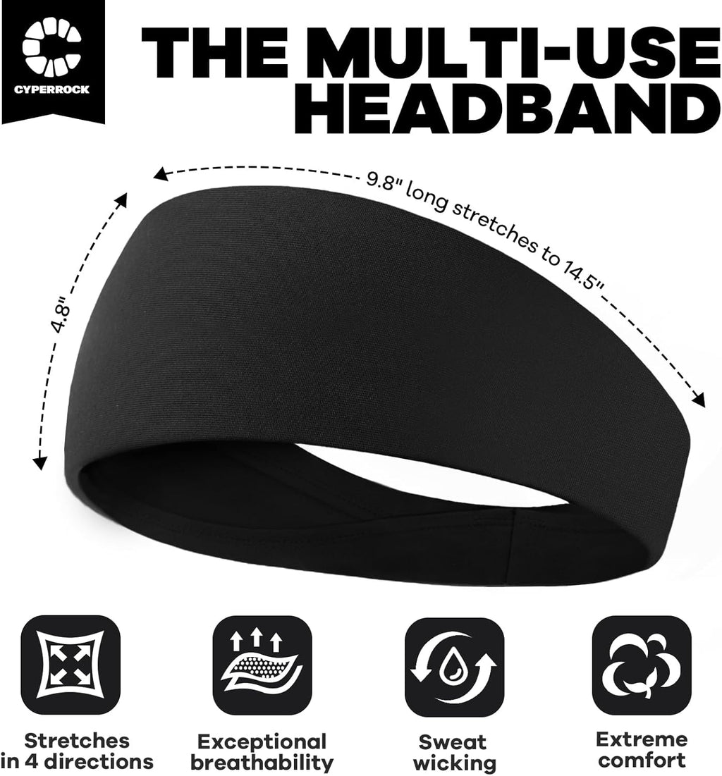 Sweat Band, 5 Pack Headband Moisture Wicking for Running Sports | Workout Sweatband, Unisex Fit, Non-Slip, Skin-Friendly, Multi-Use, Perfect for Exercise, Lightweight