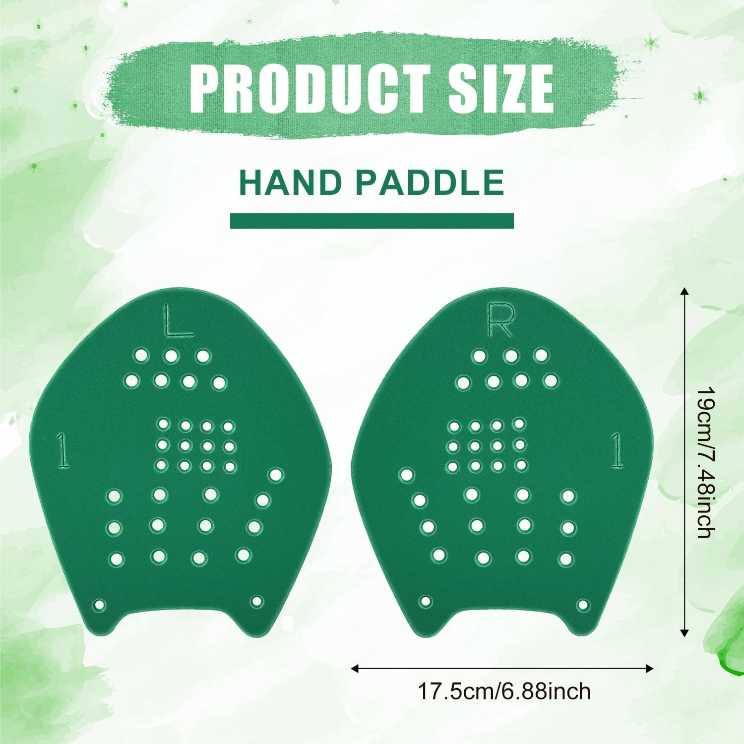 Swimming Paddles for Hands, Swim Paddles with Adjustable Straps, Medium, Green, Black