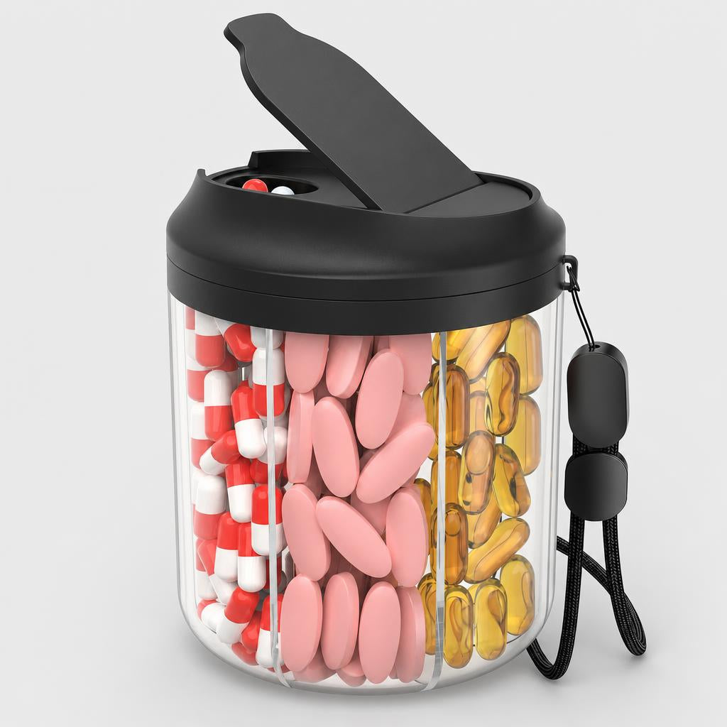 PrimeBuild Rotary Supplement Organizer – 7 Compartments – product photo