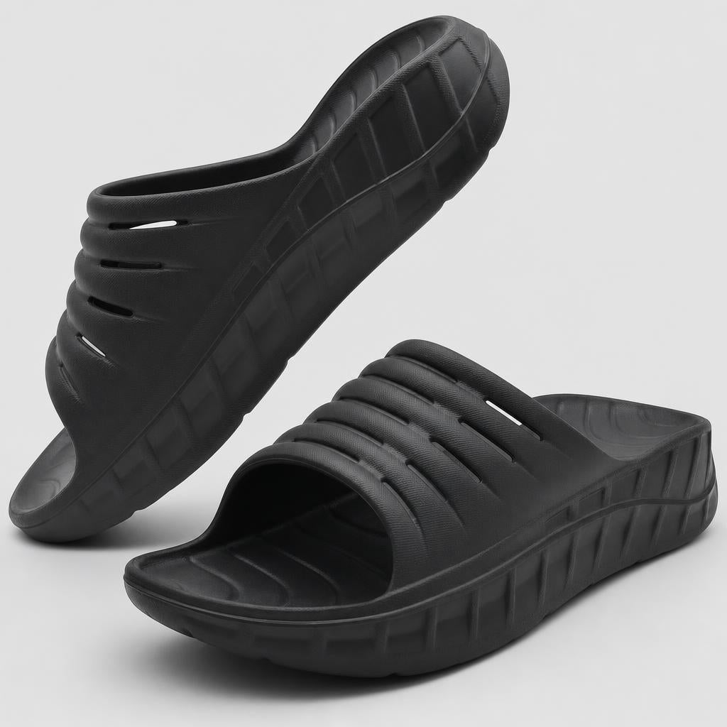 PrimeBuild Men's Recovery Slides – Cushioned Arch-Support Sandals – product photo