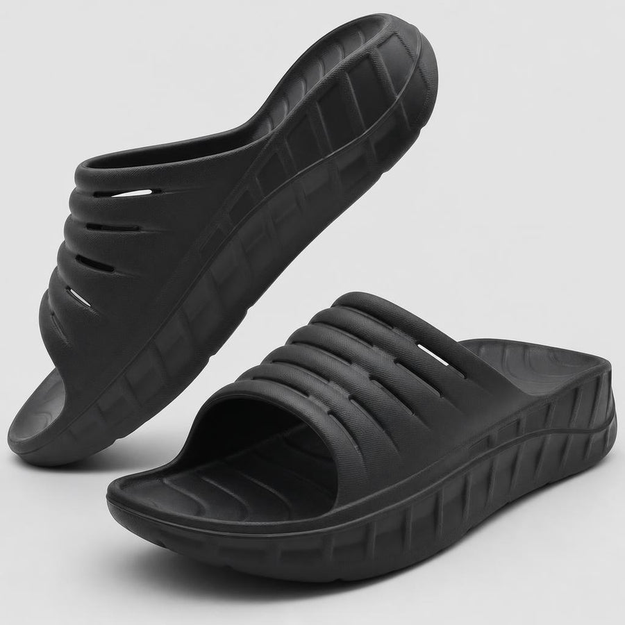 PrimeBuild Men's Recovery Slides – Cushioned Arch-Support Sandals – product photo