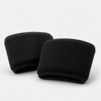 PrimeBuild Boxing Gel Knuckle Guards, two black ribbed-knit slip-on knuckle pads on a light gray background