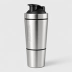 PrimeBuild Stainless Steel Protein Shaker – 20 oz with Storage Cup – product photo