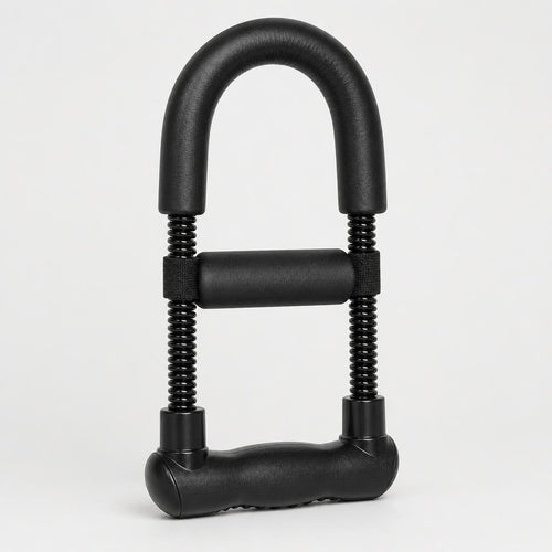 PrimeBuild Adjustable Wrist Strengthener in black with foam U-shaped arch, twin springs, middle pad and handle