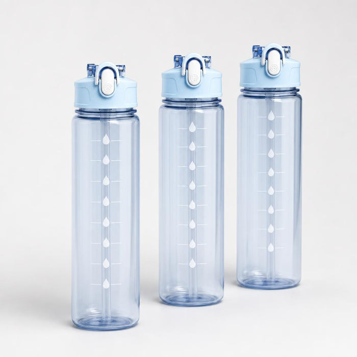 PrimeBuild™ Motivational Water Bottle – 800ml with Straw, 2 to 5 Pack