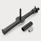 PrimeBuild Landmine Attachment in black: lever arm with plate post, pivot bracket and knob, plus sleeve and adapter