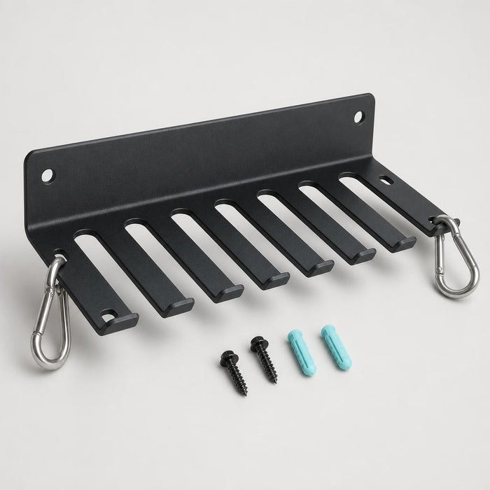 PrimeBuild™ Wall-Mount Gym Storage Rack – 8 Hooks