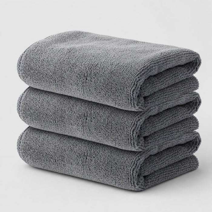 PrimeBuild™ Microfiber Gym Towels – Quick-Dry, Grey, 3 Pack