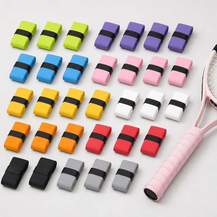 PrimeBuild Racket Grip Tape 30-Pack – Anti-Slip Overgrip, 10 Colors – product photo