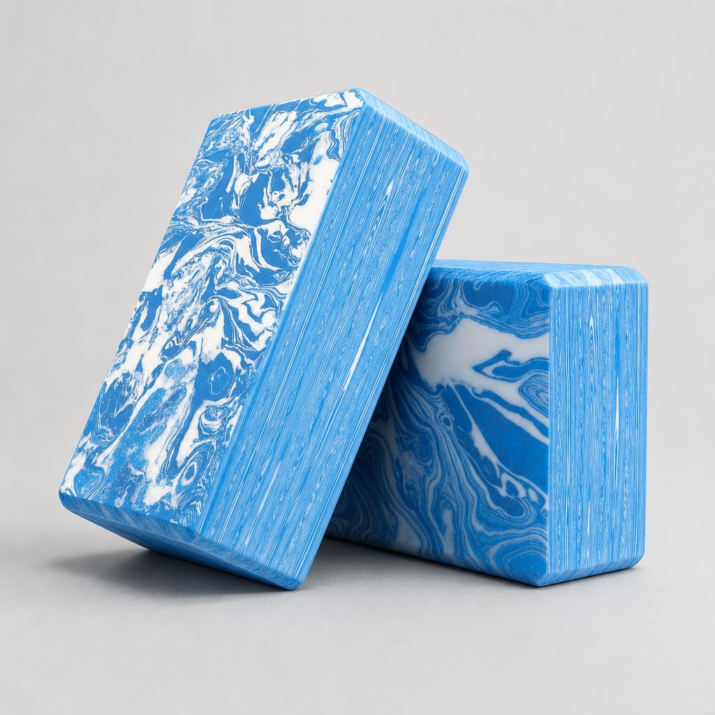 PrimeBuild High-Density EVA Yoga Blocks – Set of 2, Camo Blue – product photo