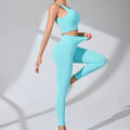 Women’S Workout Sets 2 Piece - Seamless Yoga Leggings and Cross-Strap Sports Bra Gym Outfits Activewear Matching Set