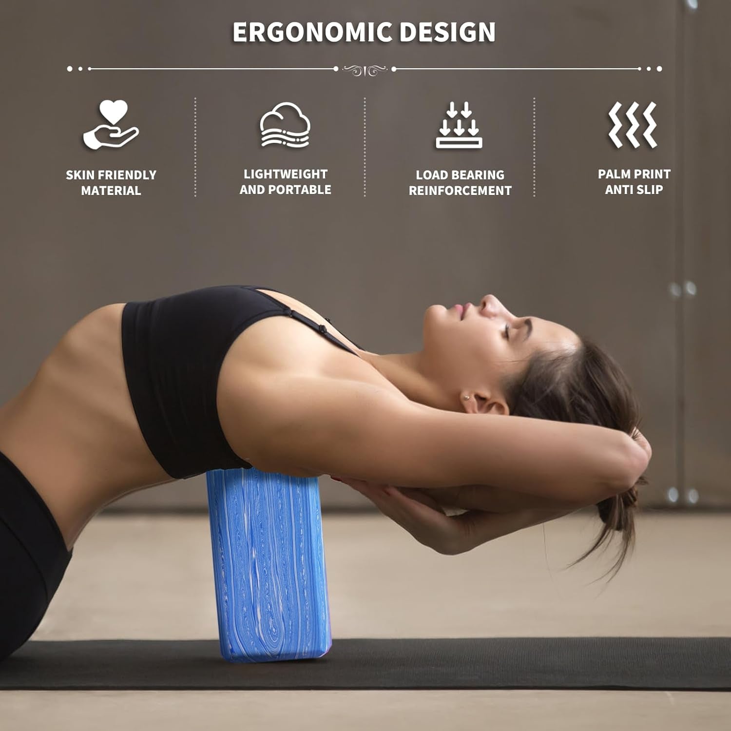 2-Pack Yoga Blocks, High-Density 9"X6"X3" Yoga Brick Foam Blocks Non-Slip EVA Foam Block Yoga Props Accessories for Yoga Pilates Stretching and Meditation