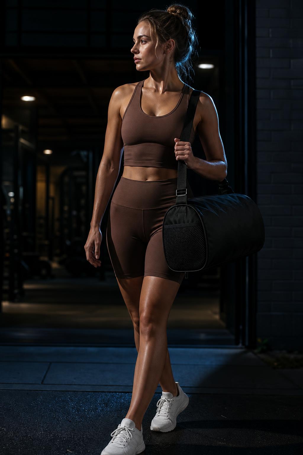 PrimeBuild Compact Gym Duffel Bag – Waterproof, 15 Inch – in action
