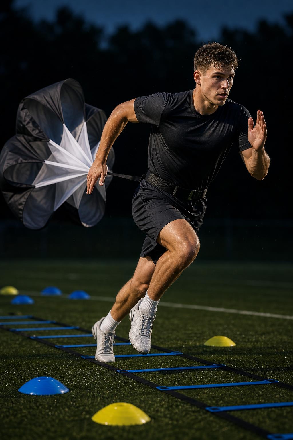 PrimeBuild Speed & Agility Training Kit – Ladder, Chute, Cones, Bands – in action