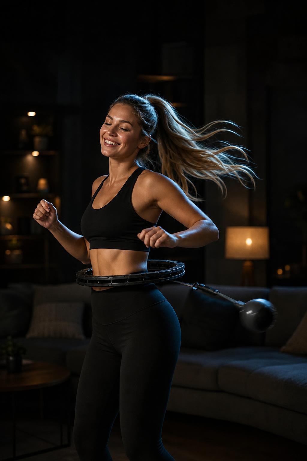 PrimeBuild Smart Weighted Fitness Hoop – Detachable Links, 26 Links – in action