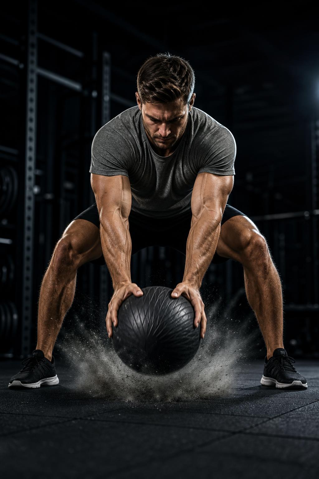 PrimeBuild Slam Ball – Textured Grip, 10 lb – in action