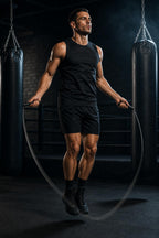 PrimeBuild Adjustable Speed Jump Rope – Textured Grip Handles – in action