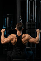PrimeBuild LAT Pulldown Bar – 40" Cable Attachment with Carabiner – in action