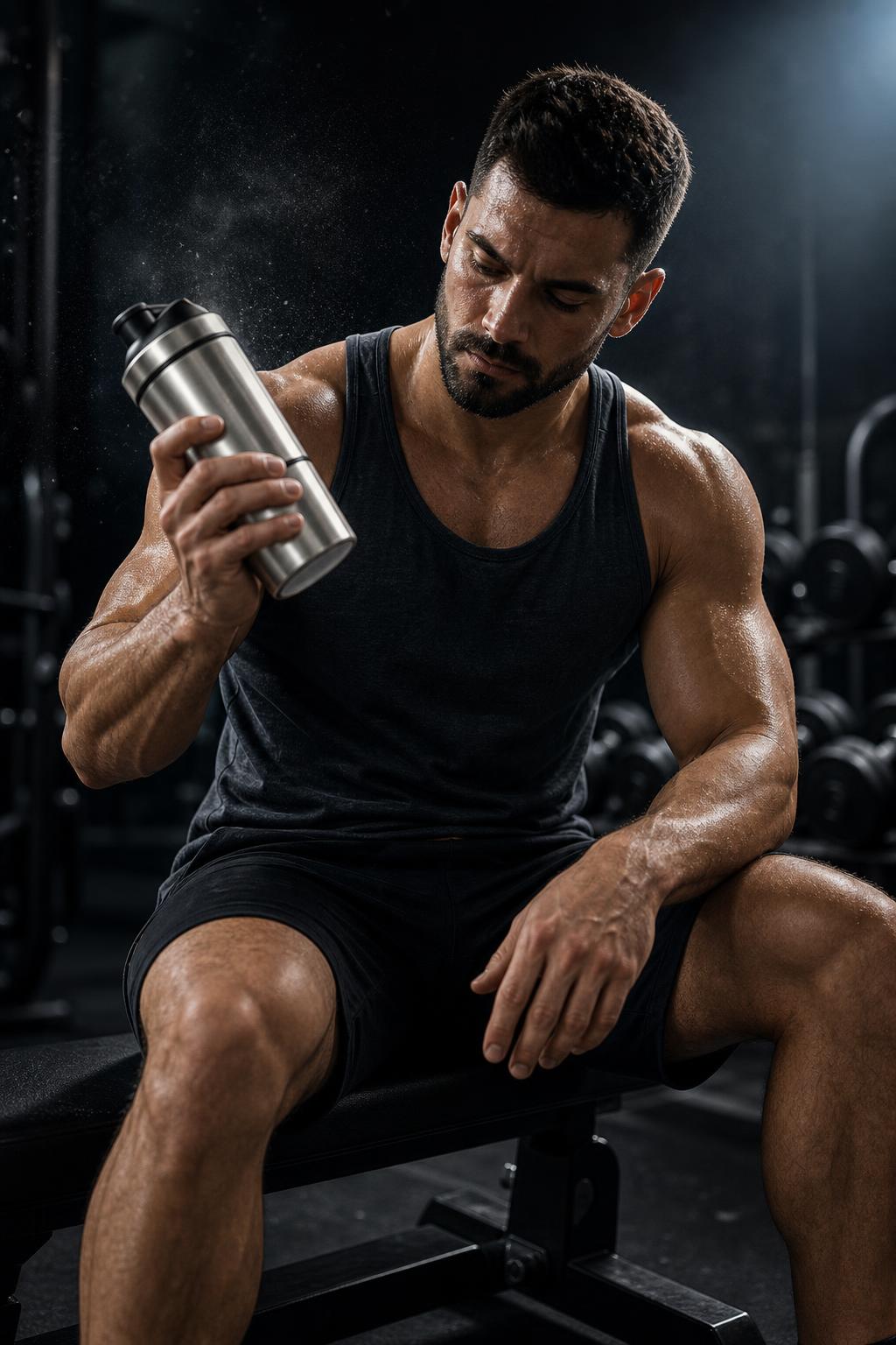 PrimeBuild Stainless Steel Protein Shaker – 20 oz with Storage Cup – in action