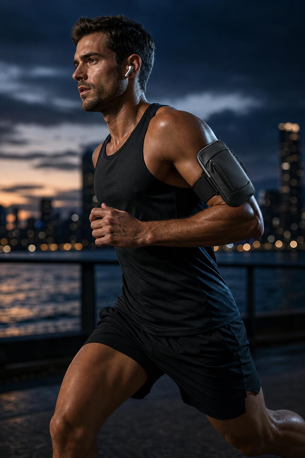 PrimeBuild Running Phone Armband – Zip Pouch, Fits up to 7.2" – in action